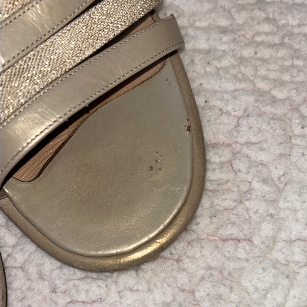 Salvatore Ferragamo Metallic Gold Strappy Mules - Picture 4 of 14